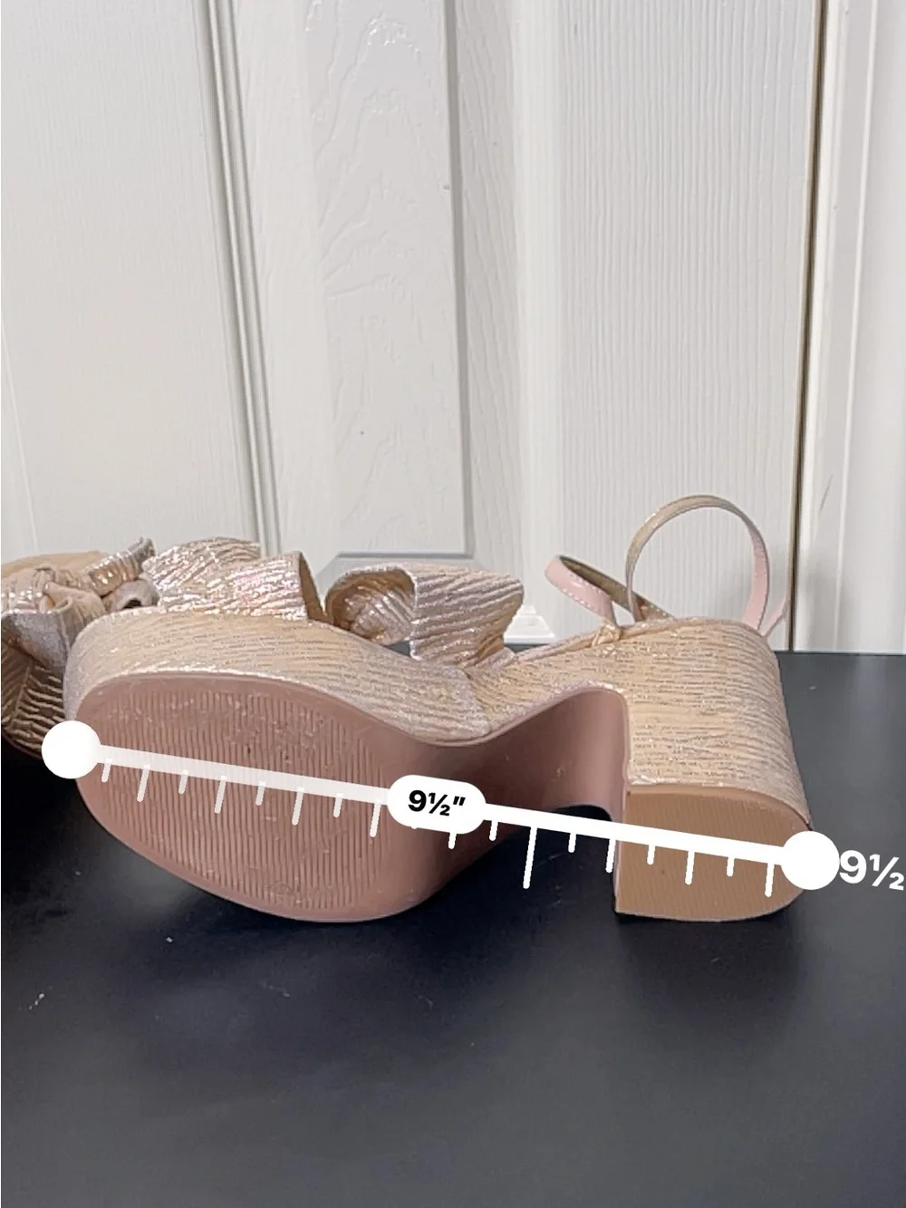 ARULA Shimmery Rose Gold Platform Knot-Front Sandals